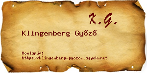 Klingenberg Győző névjegykártya